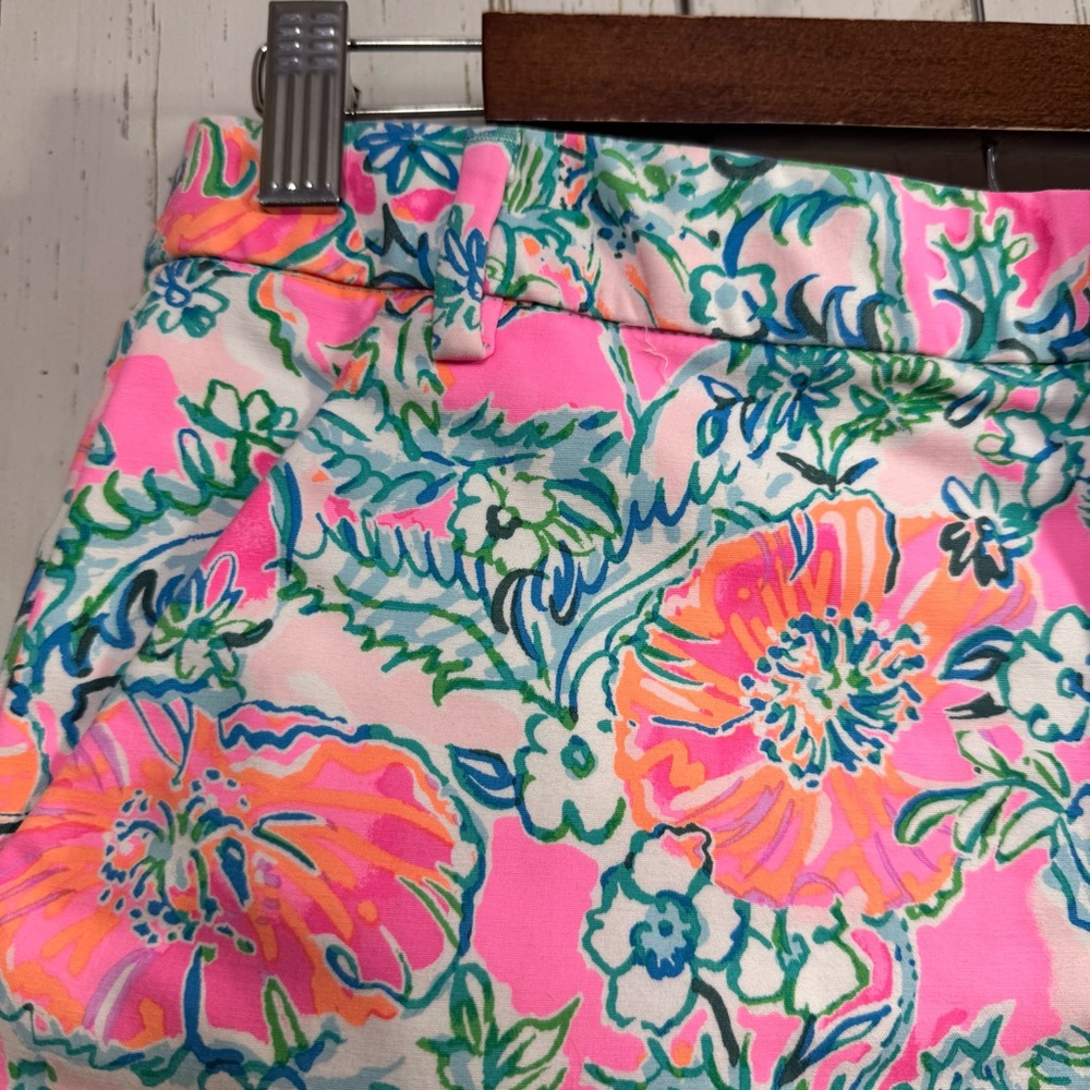 Lilly Pulitzer Gretchen High Rise Shorts Tropical Floral Vibrant Colorful Summer - Picture 2 of 15